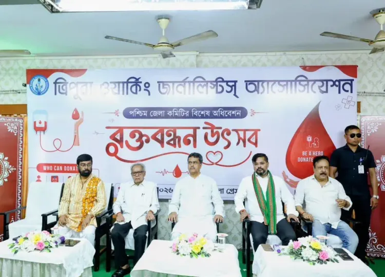CM Manik Saha attends blood donation camp at Agartala Press Club
