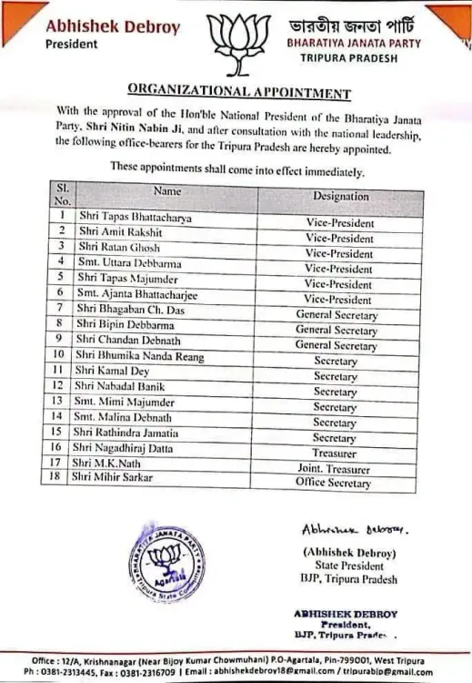 CM Manik Saha Greets Newly Appointed BJP Tripura Office-Bearers