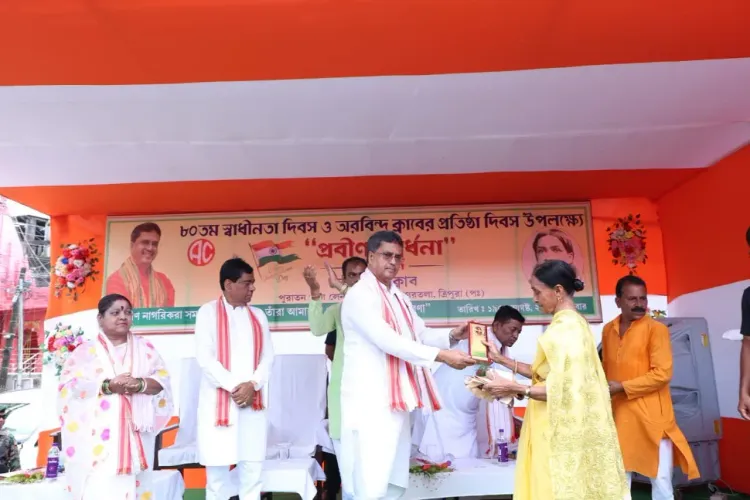 CM Manik Saha Honours Agartala Elders on Independence Day
