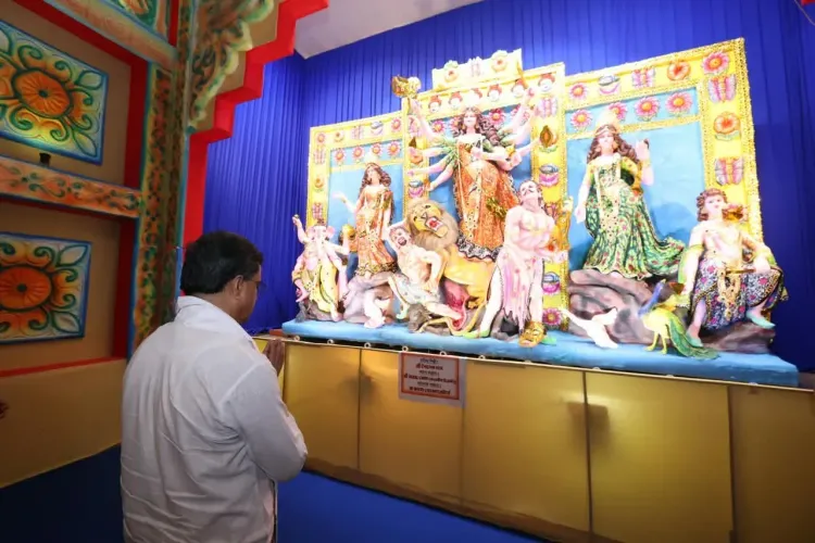 CM Manik Saha inaugurates Modern Club Durga Puja pandal in Bhattapukur