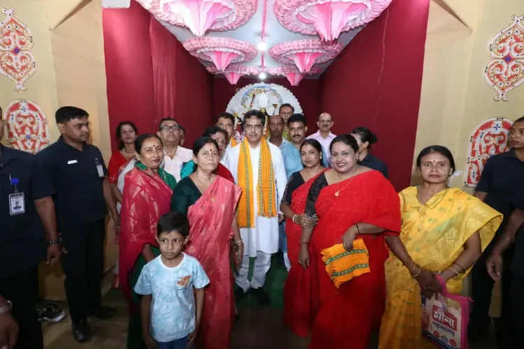 CM Manik Saha joins Durga Puja parikrama at Baradowali on Maha Shashthi