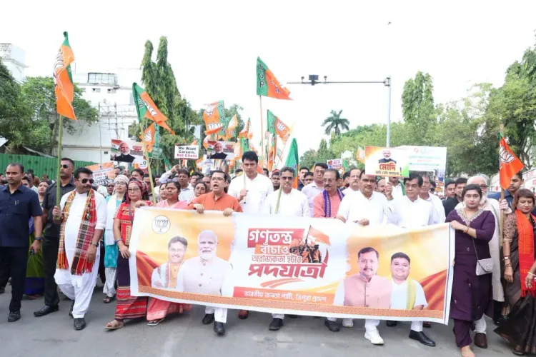 CM Manik Saha leads 'Save Democracy' march in Agartala