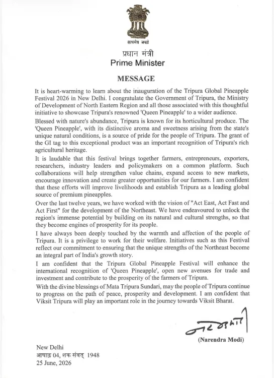CM Manik Saha Thanks PM Modi for Support at Pineapple Global Festival