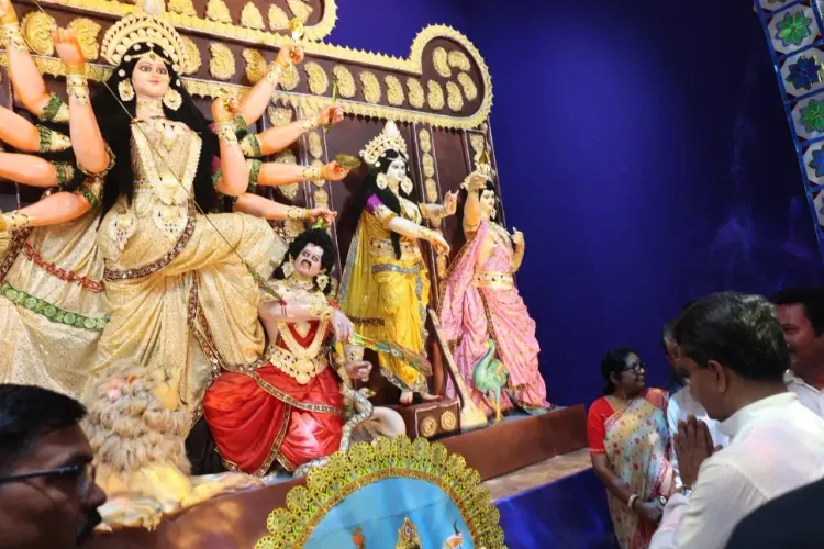 CM Manik Saha Visits Grandias Club Puja Pandal on Panchami