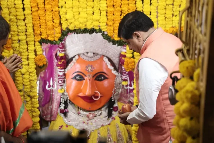 CM Mohan Yadav Offers Prayers at Ujjain's Maa NagarKot Maharani Temple on Maha Ashtami