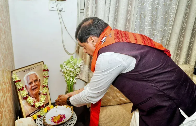 CM Mohan Yadav Pays Tribute to RSS Leader's Father in Satna