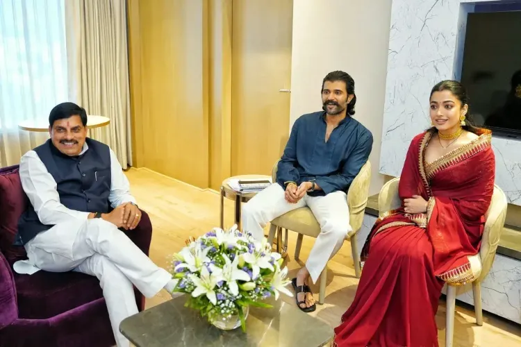 CM Mohan Yadav pitches MP film policy to Deverakonda, Rashmika