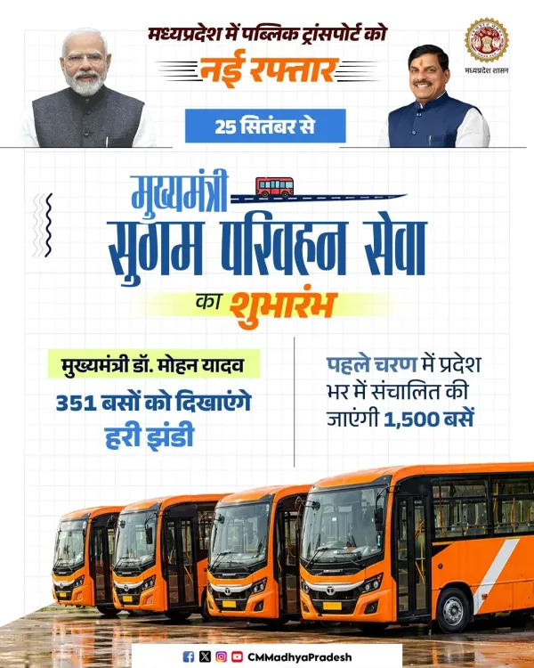 CM Mohan Yadav to flag off 351 buses under Mukhyamantri Sugam Parivahan Seva