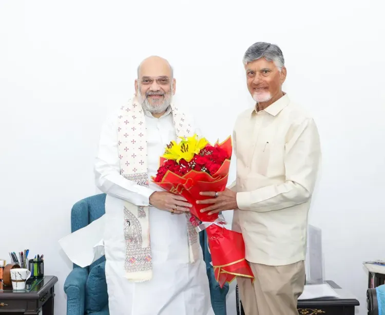 CM Naidu Meets Amit Shah, Flags AP Drought and River-Link Plan