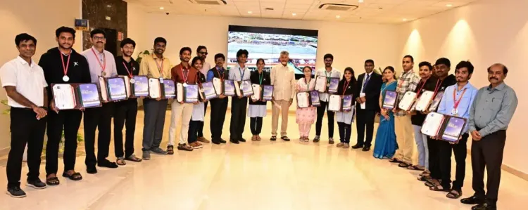 CM Naidu meets AP's 18 quantum skilling toppers from IIT-M