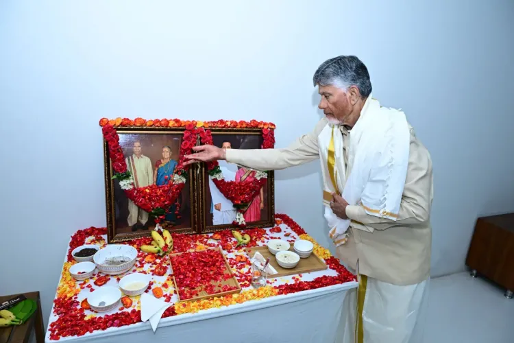 CM Naidu Performs Mahalaya Amavasya Rituals for Ancestors