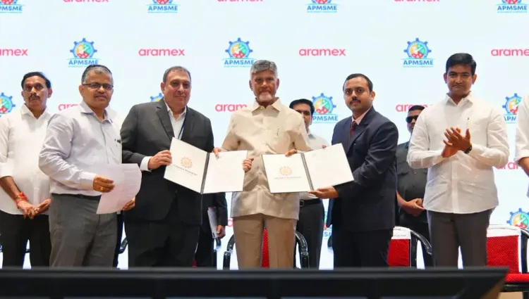 CM Naidu Signs MoU With Aramex to Boost AP MSME Exports