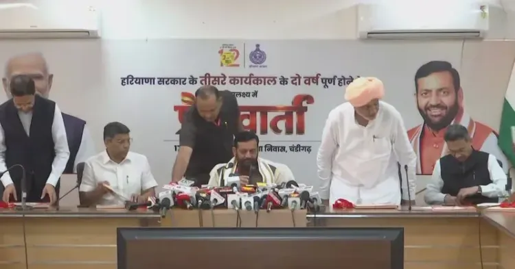 CM Nayab Saini Holds Live Press Conference in Chandigarh