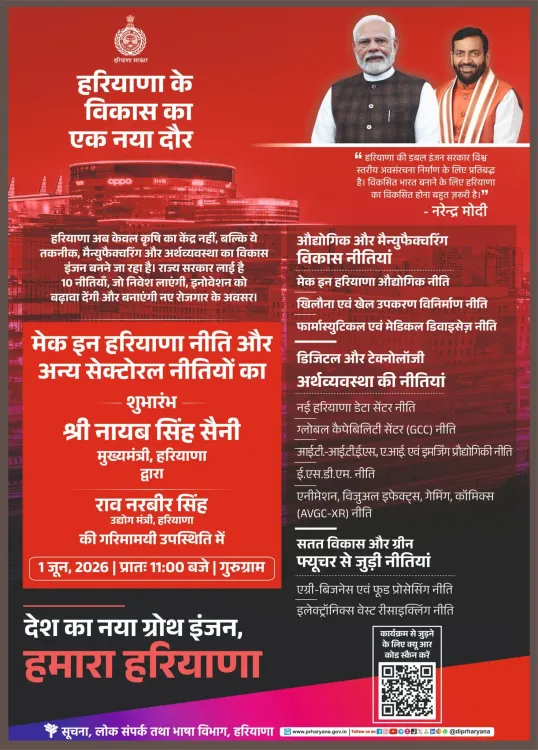 CM Nayab Saini Launches Make in Haryana Policy in Gurugram