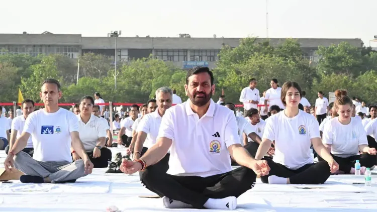 CM Nayab Saini leads Haryana's Yoga Day in Panchkula