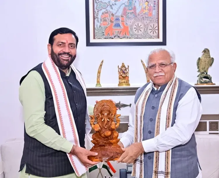 CM Nayab Saini Meets Union Minister Khattar on Haryana Development
