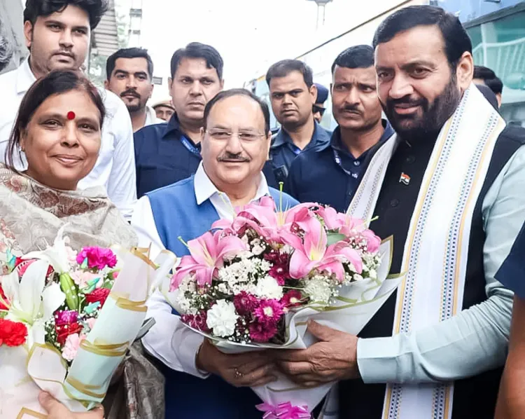 CM Nayab Saini Welcomes Union Minister Nadda to Haryana
