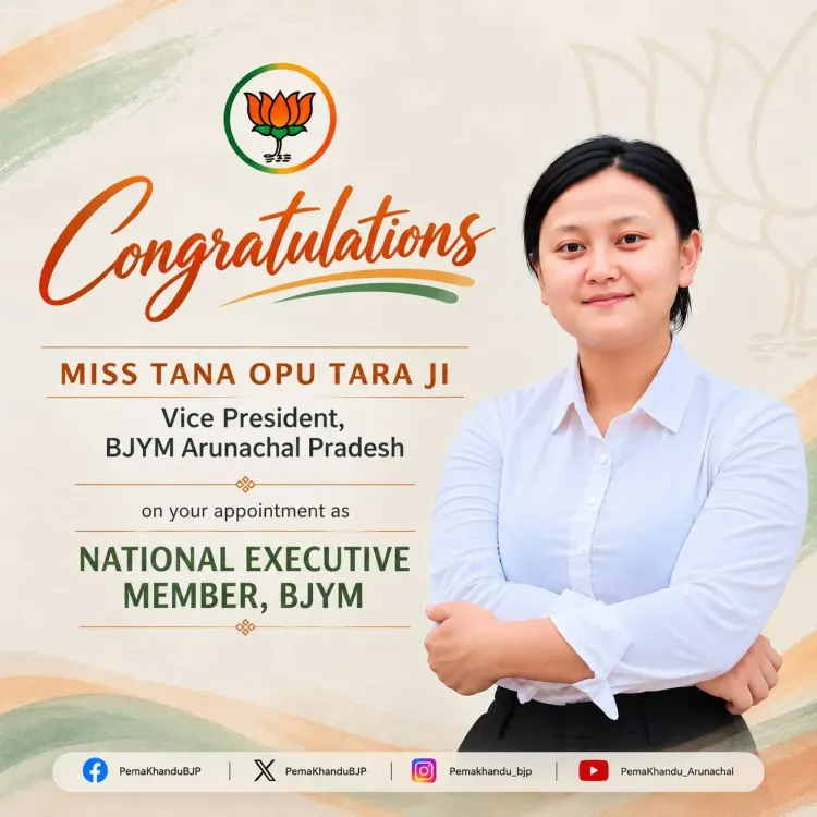 CM Pema Khandu congratulates Tana Opu Tara on BJYM national role