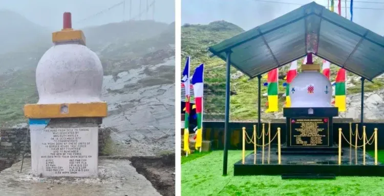 CM Pema Khandu Hails BRO for Restoring 1972 Smriti Chorten