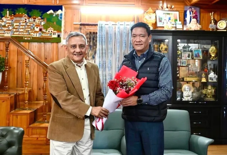 CM Pema Khandu meets ex-CDS General Anil Chauhan, lauds Tawang role