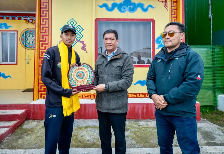 CM Pema Khandu meets Tawang's new archery coach Sunny Wangpan