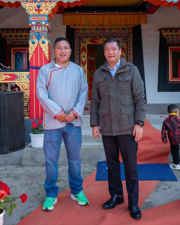 CM Pema Khandu Reconnects With Classmate, Village Leader Yeshi Dorjee