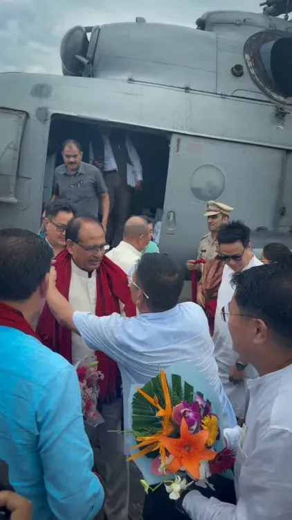 CM Pema Khandu visits flood-hit Boying village with Union Ministers