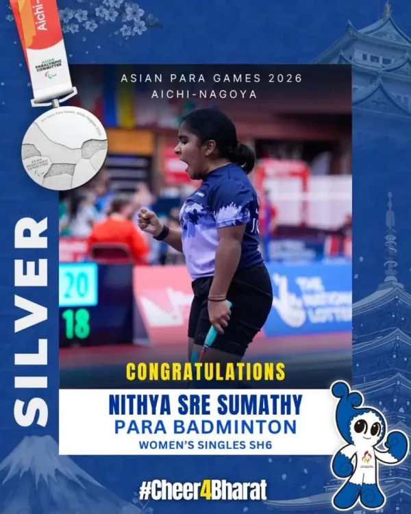 CM Rekha Gupta Hails Nithya Sre's Asian Para Games Silver