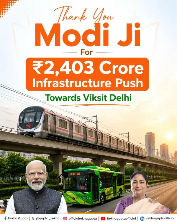CM Rekha Gupta Hails Rs 2,403 Cr Central Package for Delhi
