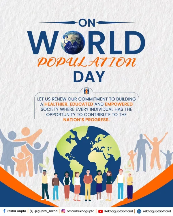 CM Rekha Gupta Marks World Population Day, Cites Viksit Bharat