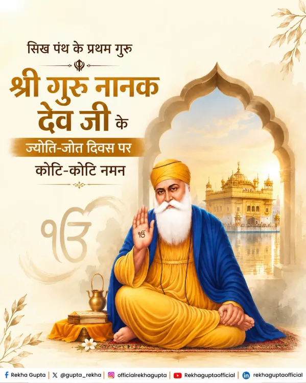 CM Rekha Gupta Pays Tribute on Guru Nanak Dev Ji's Jyoti-Jot Divas