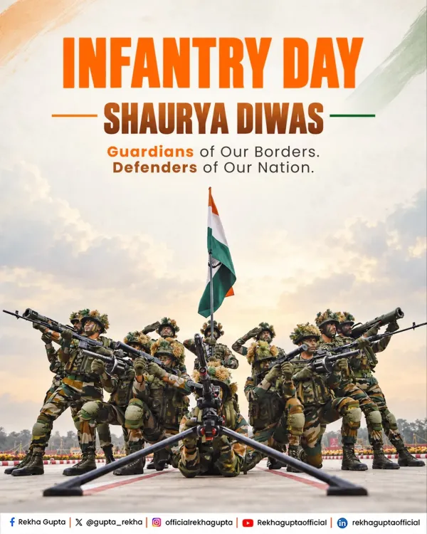 CM Rekha Gupta Salutes Infantry on Shaurya Diwas 2026