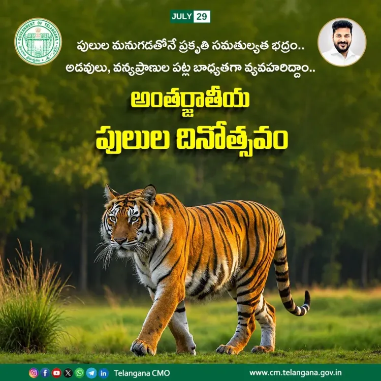 CM Revanth Reddy calls tiger conservation a social duty