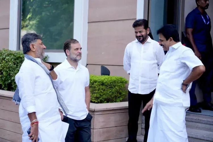 CM Revanth Reddy huddles with Rahul, Shivakumar before CWC meet