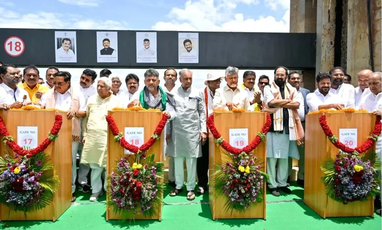 CM Revanth Reddy joins inauguration of 33 new crest gates at Tungabhadra Dam