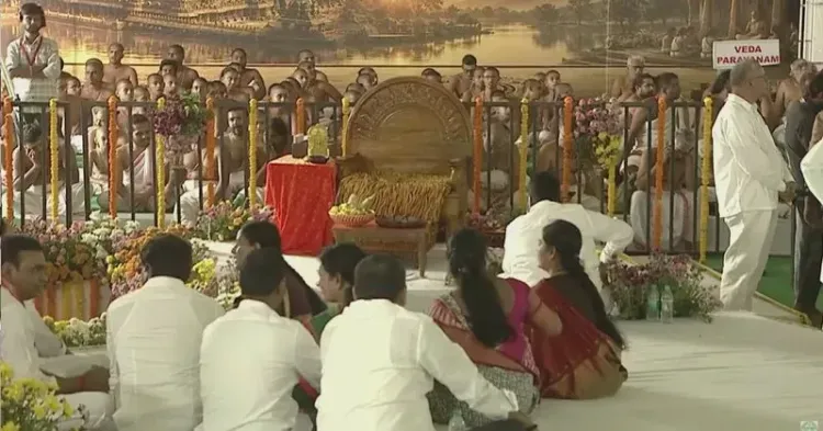 CM Revanth Reddy Performs Bhoomi Pooja at Yadagirigutta Temple