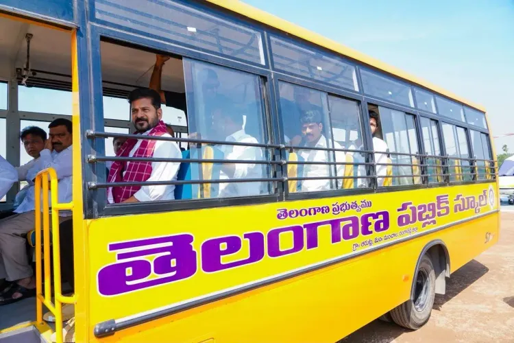 CM Revanth Reddy visits Telangana Public School, meets students