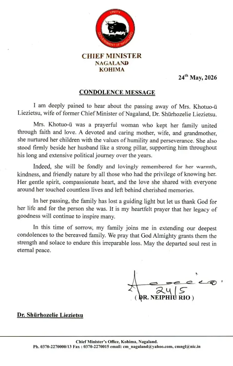 CM Rio Condoles Death of Ex-CM Liezietsu's Wife