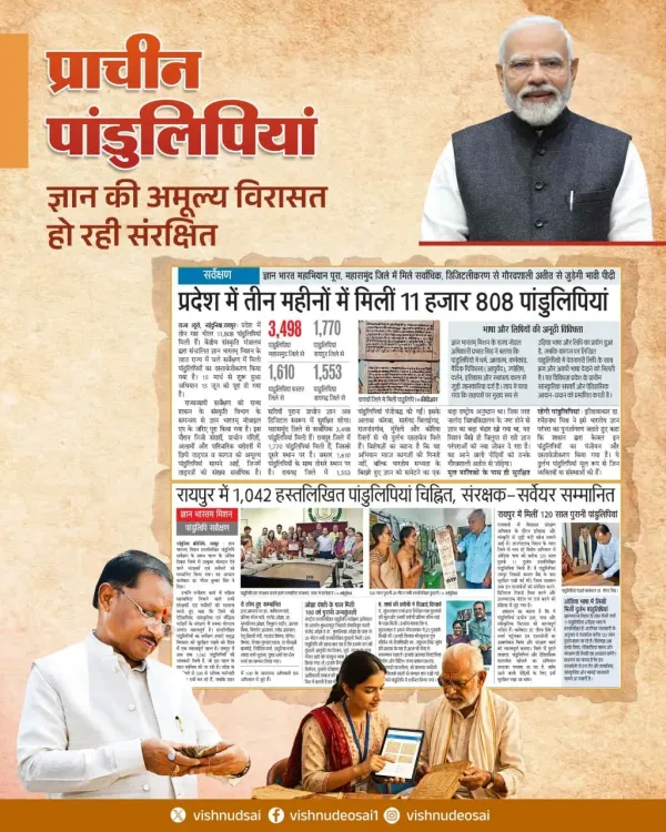 CM Sai: 11,808 manuscripts documented in Chhattisgarh in 3 months