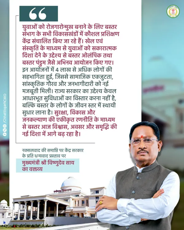 CM Sai: Bastar Moves Toward Opportunity With Skill, Sport & Culture