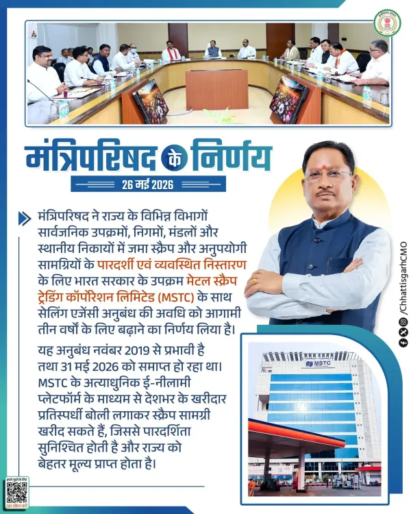 CM Sai Cabinet Extends MSTC Scrap Disposal Deal 3 Years