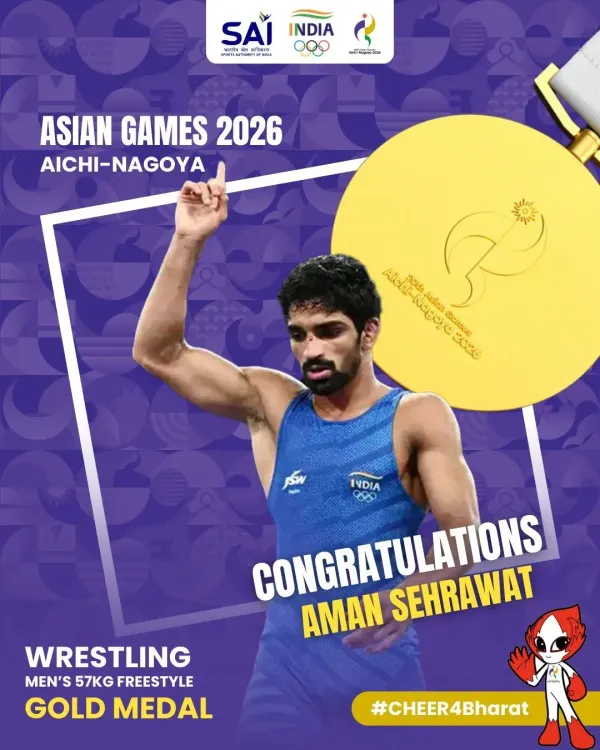 CM Sai Congratulates Aman Sehrawat on Asian Games 2026 Gold