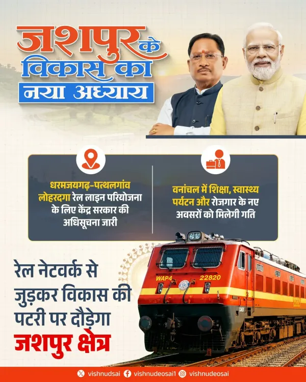 CM Sai Hails Rail Line Nod for Jashpur's Tribal Belt