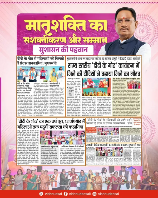 CM Sai marks one year of Didi Ke Goth, hails SHG women