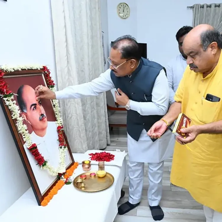 CM Sai Pays Floral Tribute to Dr. Shyama Prasad Mukherjee