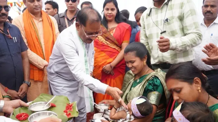 CM Sai Performs Annaprashan at Sushasan Tihar Camp in Baloda Bazar