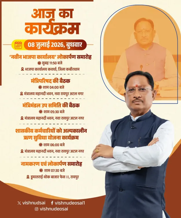 CM Sai to Inaugurate BJP Office in Kabirdham, Chair Nava Raipur Reviews