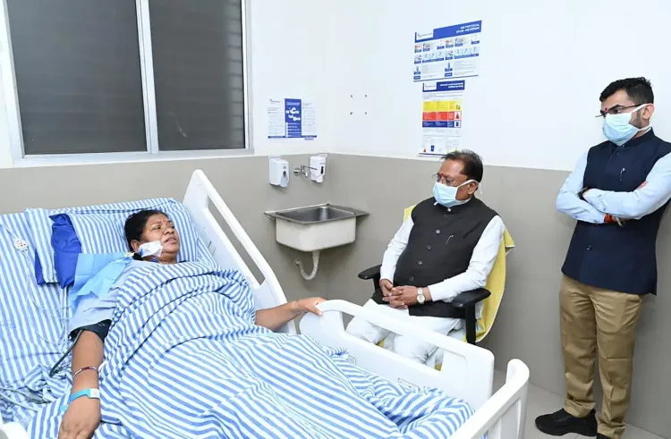 CM Sai visits ailing Jashpur MLA Raimuni Bhagat in Raipur hospital