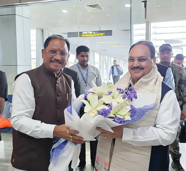 CM Sai Welcomes Nadda and Trivedi to Chhattisgarh