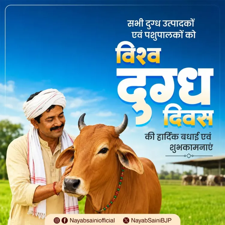 CM Saini Greets Dairy Farmers on World Milk Day